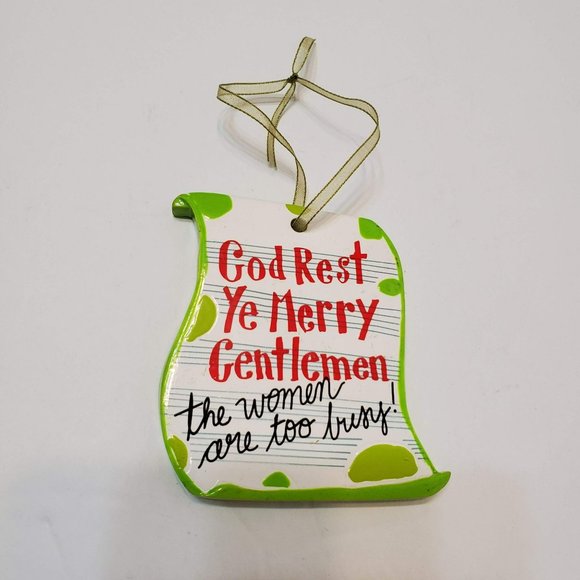 Hallmark Ceramic Ornament God Rest Ye Merry Gentlemen The Women are Too Busy - Picture 1 of 4